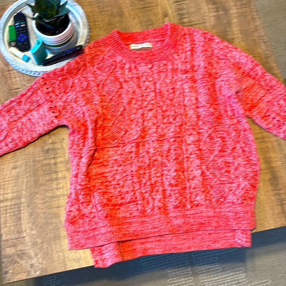 Bright red oversized  sweater from Anthropology